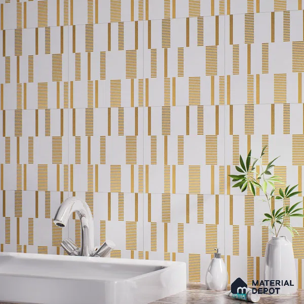 Highlighter Tiles  Tile TL 07251 Plana 8011 GLM (Gold) 1 ft x 1 ft Ceramic Matte Finish - 9 mm  | 2 mm Spacer is Mandatory (Sample)
